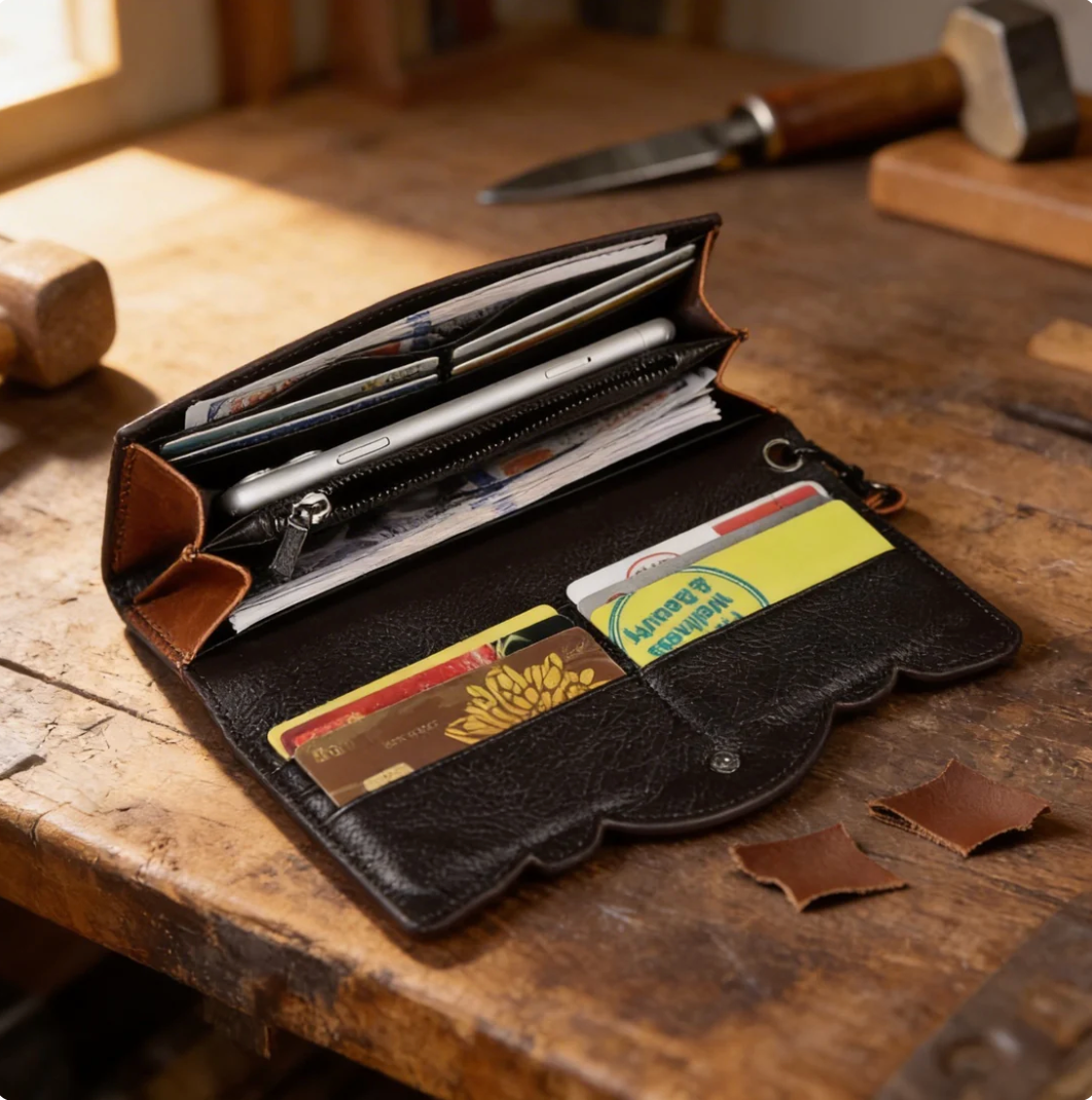 Women's Floral Cowhide Wallet