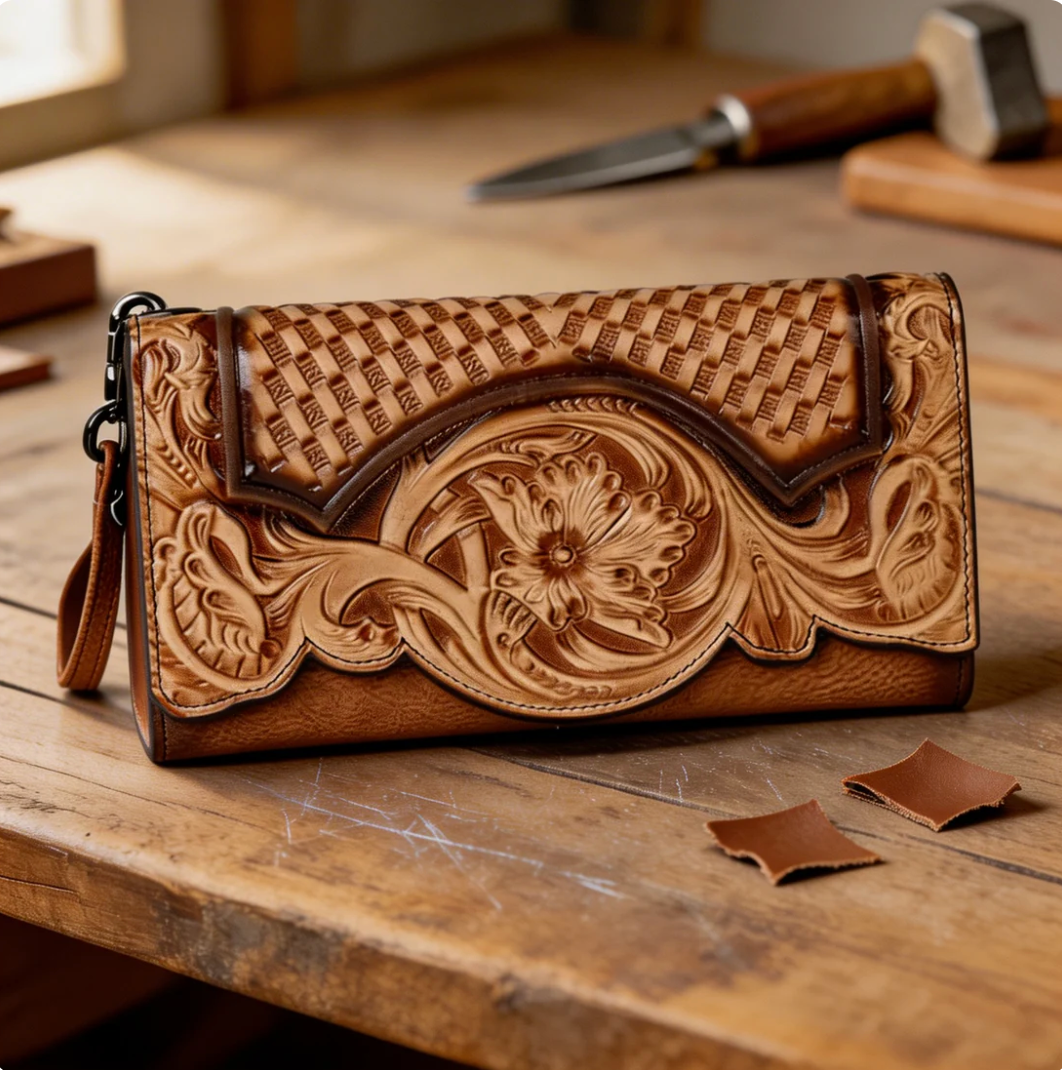 Women's Floral Cowhide Wallet