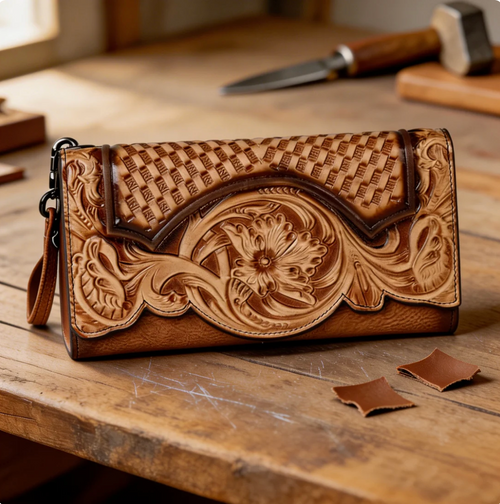 Women's Floral Cowhide Wallet