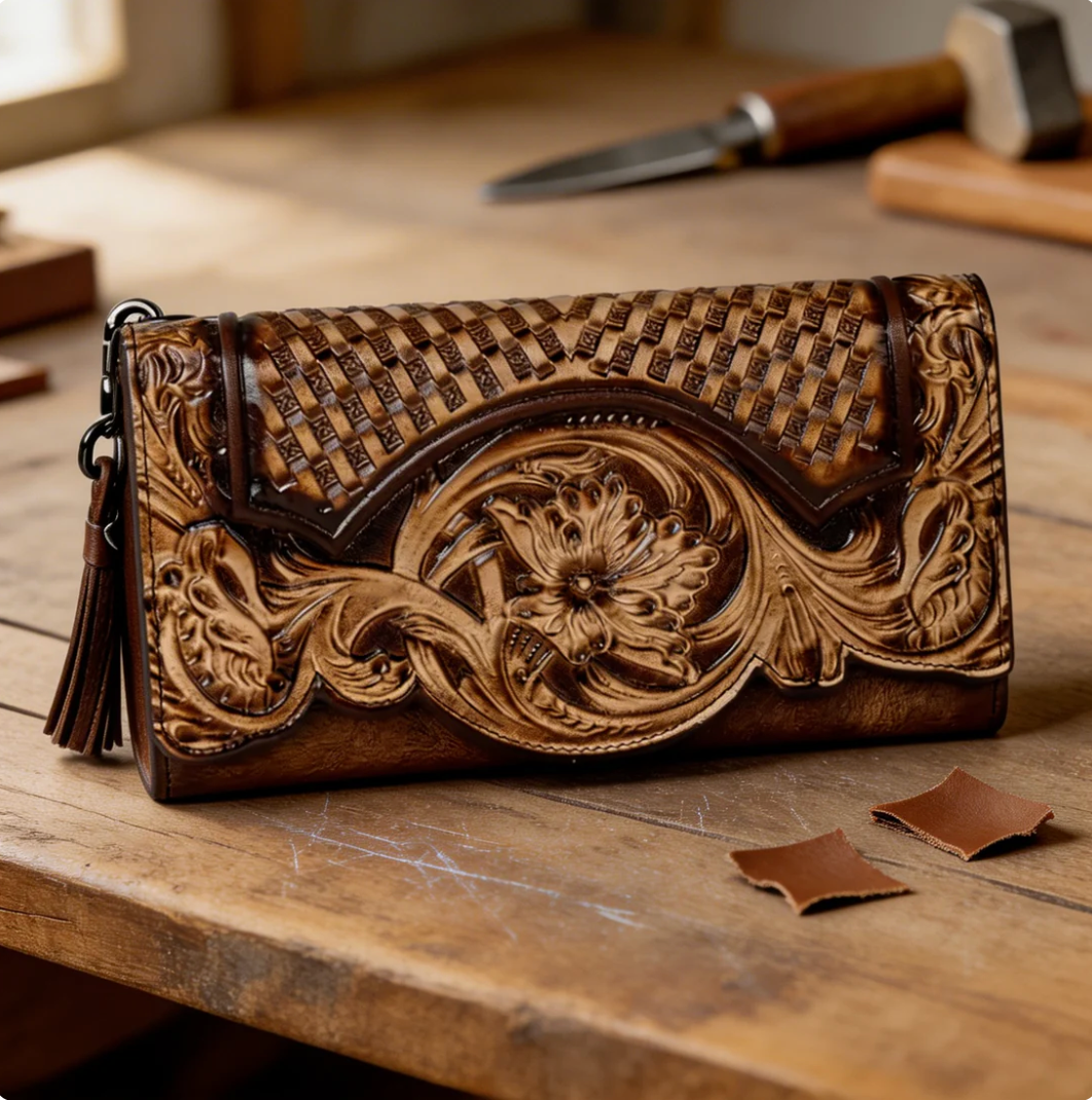 Women's Floral Cowhide Wallet